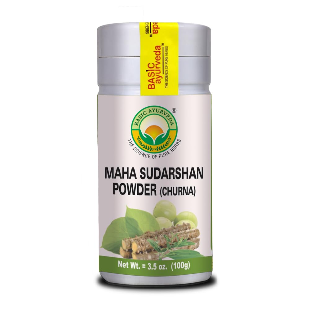 BASIC AYURVEDA Maha Sudarshan Powder | 100g | Traditionally Used for Immune Support & Daily Wellness | Pure Ayurvedic Herbal Powder | No Added Colours or Flavours | Non-GMO, Gluten-Free & Vegan - görsel 1