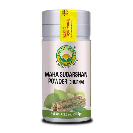 BASIC AYURVEDA Maha Sudarshan Powder | 100g | Traditionally Used for Immune Support & Daily Wellness | Pure Ayurvedic Herbal Powder | No Added Colours or Flavours | Non-GMO, Gluten-Free & Vegan