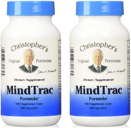 Christopher's Original Formulae MindTrac Formula, Mood Support Supplement, 100 Capsules (Pack of 2)