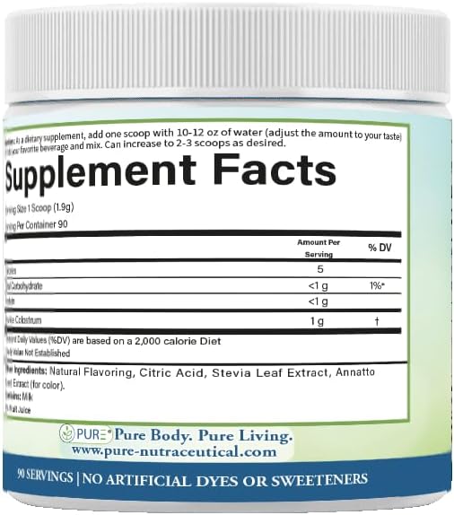 PURE® Grass-Fed Colostrum Powder – 90 Servings – Gut Health & Vitality Support - görsel 2