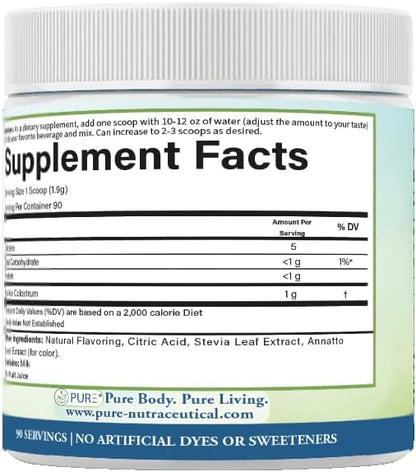 PURE® Grass-Fed Colostrum Powder – 90 Servings – Gut Health & Vitality Support
