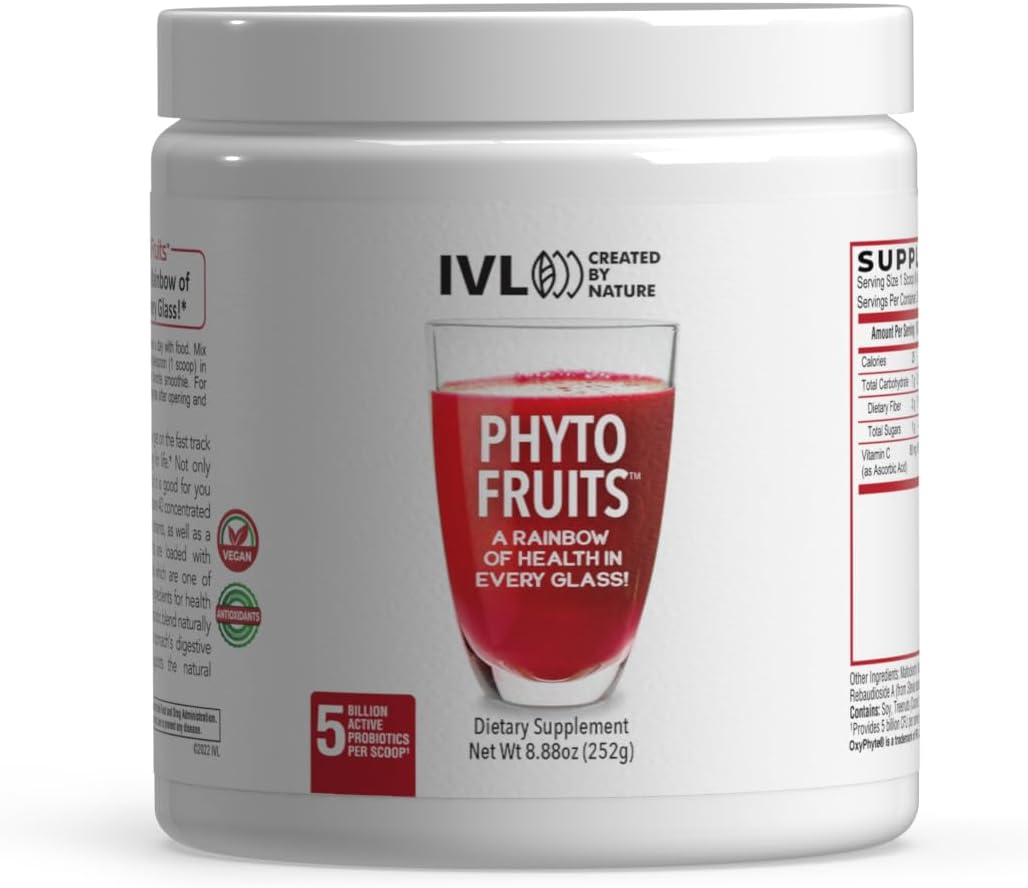 IVL Phyto Fruits Superfood Powder - Vegan, 40 Fruits & Nutrients with Probiotics (30 Servings) - görsel 1