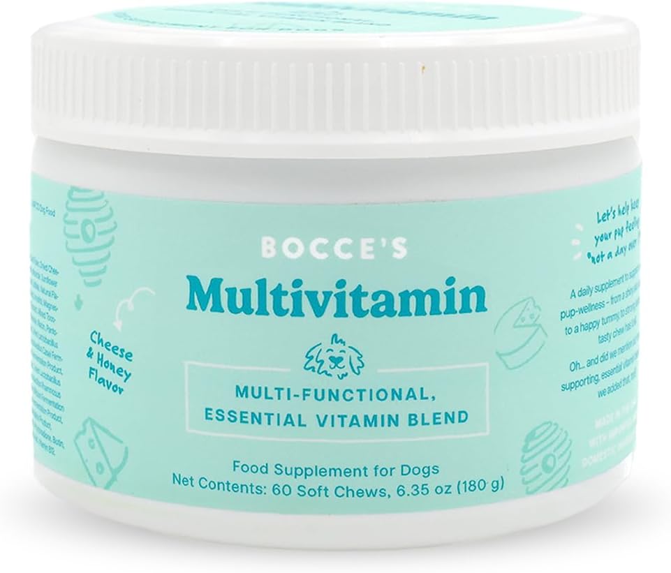 Bocce's Bakery Multivitamin Supplement for Dogs - Daily Chews, Cheese and Honey, 60 Chews - görsel 1