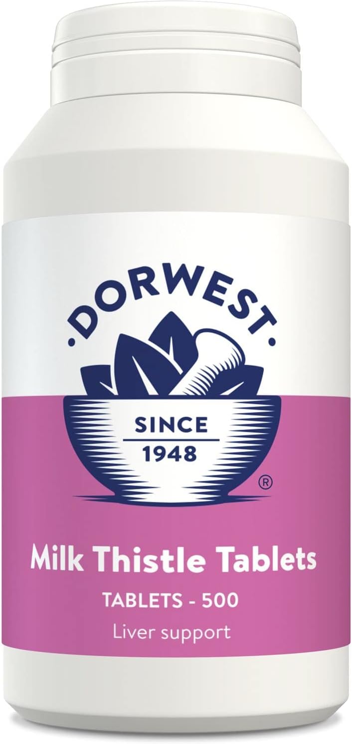 Dorwest Herbs Milk Thistle Tablets – Liver Support for Cats and Dogs (500 Tablets) - görsel 1