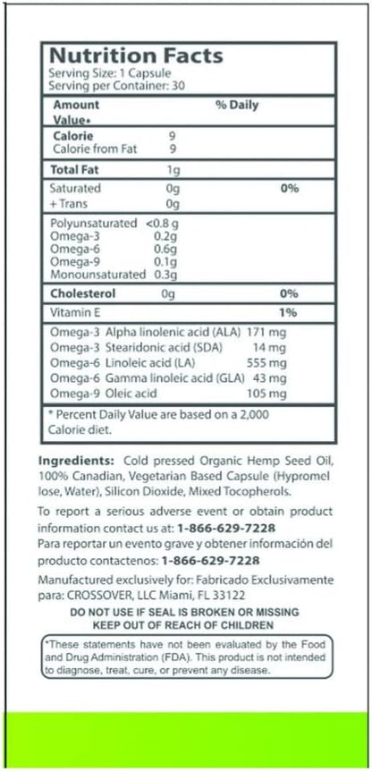Knadix Hemp Oil Supplement - Support for Bones, Muscles & Joints, 4 Pack (120 Capsules per Bottle)