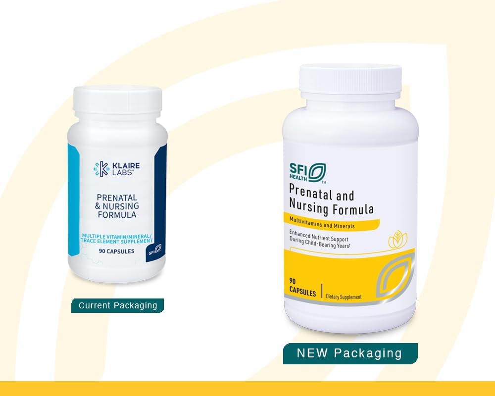 SFI Health Klaire Labs Prenatal & Nursing Multivitamin - Postnatal & Prenatal Vitamins for Women with Iron - Complete Nutritional Support During Preconception, Pregnancy & Breastfeeding (90 Capsules) - görsel 2