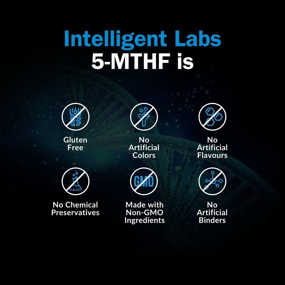 Intelligent Labs 5-MTHF Methylfolate 1mg – Quatrefolic® Activated Folate, 120 Capsules - görsel 6