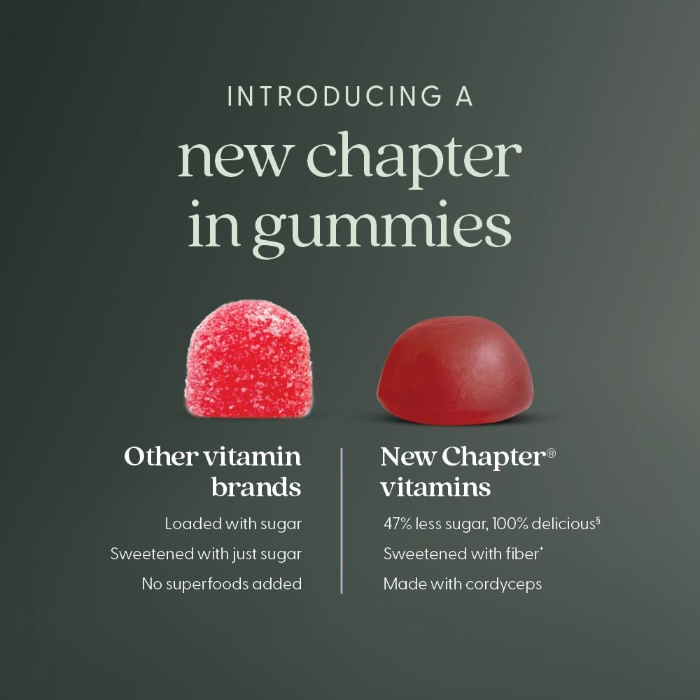 New Chapter® Organic Vitamin B12+ Gummies – Vegan B12 for Cellular Energy Support with Cordyceps, 60 Gummies - görsel 5