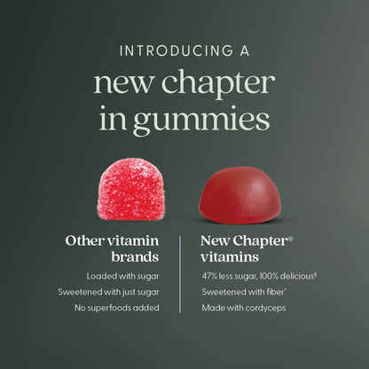 New Chapter® Organic Vitamin B12+ Gummies – Vegan B12 for Cellular Energy Support with Cordyceps, 60 Gummies