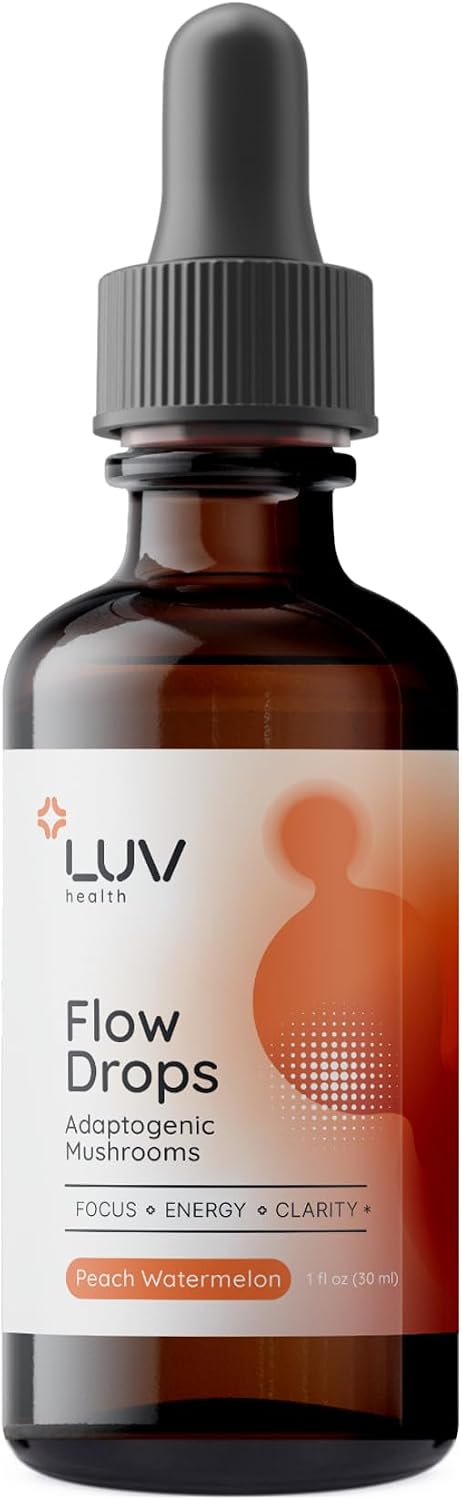 LUV Health Flow Drops – Energy Supplement with Adaptogenic Mushrooms for Focus and Immune Support - görsel 1