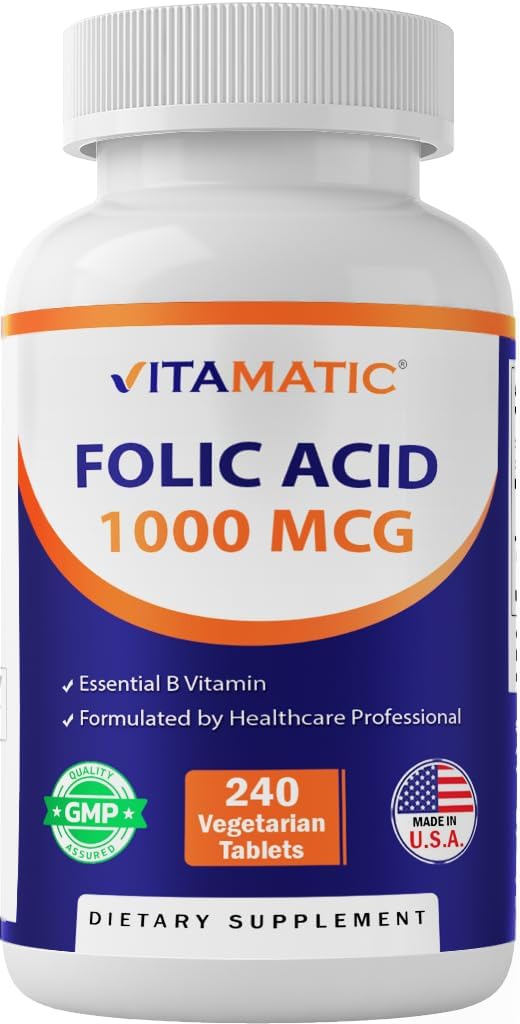 Vitamatic Folic Acid 1000 mcg (1 mg) - 480 Vegetarian Tablets (Pack of 2) - görsel 10