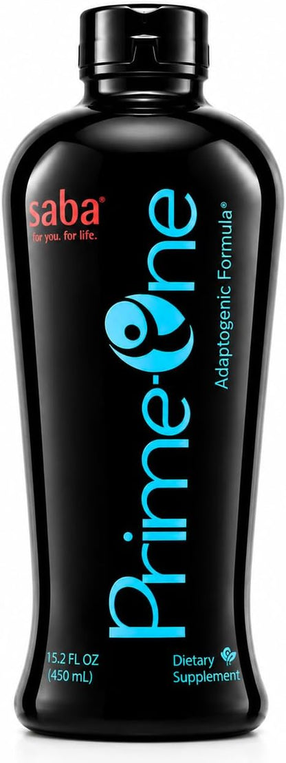 Saba Prime One Liquid Adaptogen Blend - Ashwagandha, Rhodiola, Reishi, Ginseng and Eleuthero - 946 ml (63 Servings)