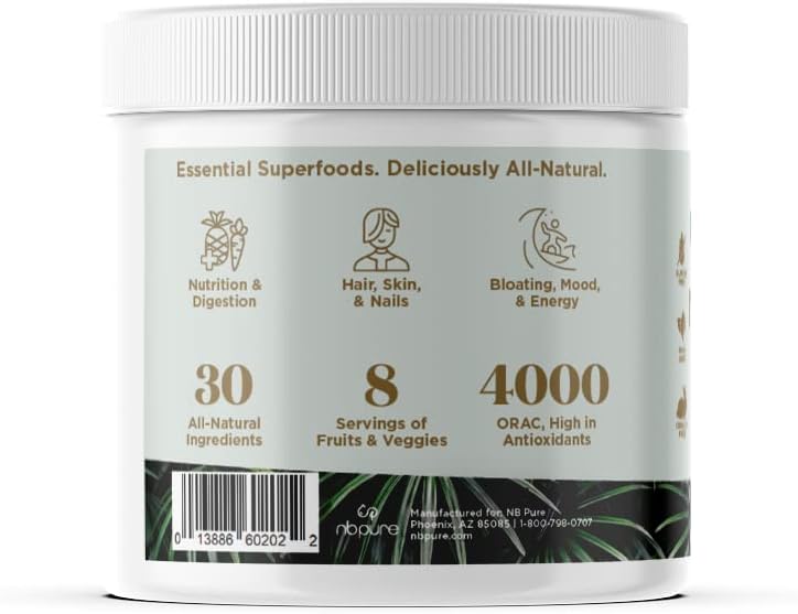 nbpure Earthy Andy Superfood Paradise, Mango Pineapple, 30 Servings - görsel 5