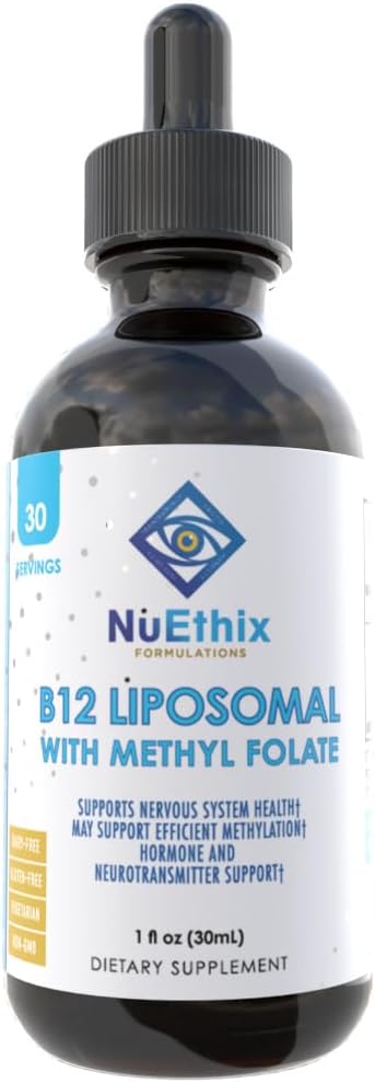 NuEthix Formulations Liposomal B12 with Methyl Folate – Bioactive B Vitamins, 30 ml (30 servings) - görsel 1