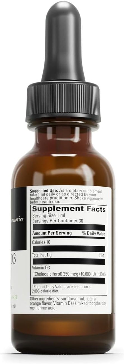 DAVINCI Labs Liquid D3 1,000 IU – Vitamin D Supplement for Bone, Immune & Heart Health – Gluten-Free, Vegetarian – 30 ml (30 Servings)