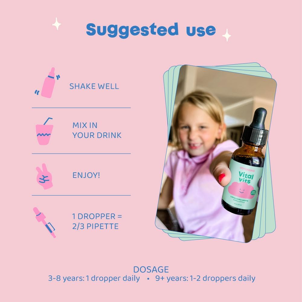 JoySpring Vital Vits - Children's Liquid Multivitamin - Natural Flavour - 30 ml (30 Servings) - görsel 7