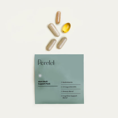 Perelel Mum Multi Support Pack - Postnatal Vitamins with Omega-3 DHA, Iron, Collagen & Vitamin B12 - 30 Daily Pill Packs