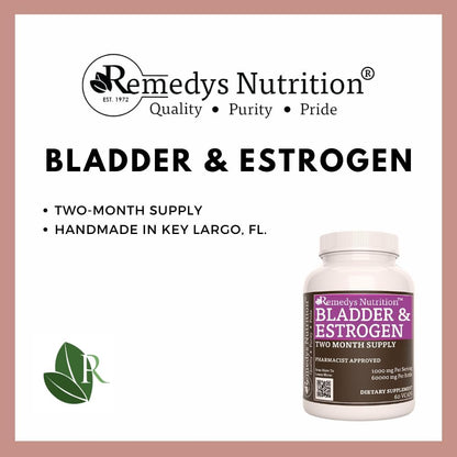Bladder and Oestrogen Capsules | 1,000 mg, 60 Vegan Capsules | Two Month Supply | Blend Includes Chamomile, Red Clover & Burdock