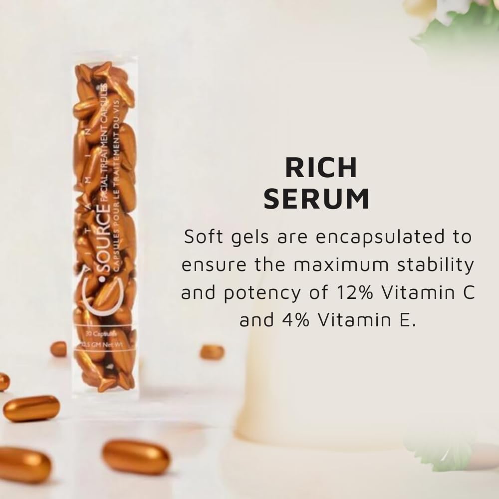 C-Source 12% Vitamin C Serum Capsules for Face - 30 Capsules - görsel 3