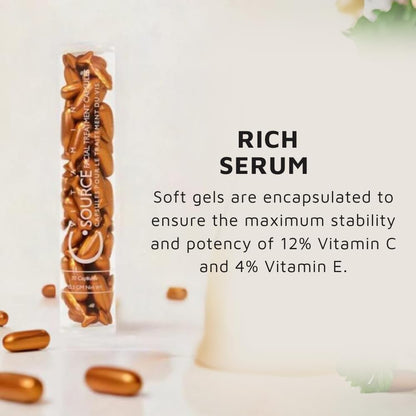 C-Source 12% Vitamin C Serum Capsules for Face - 30 Capsules