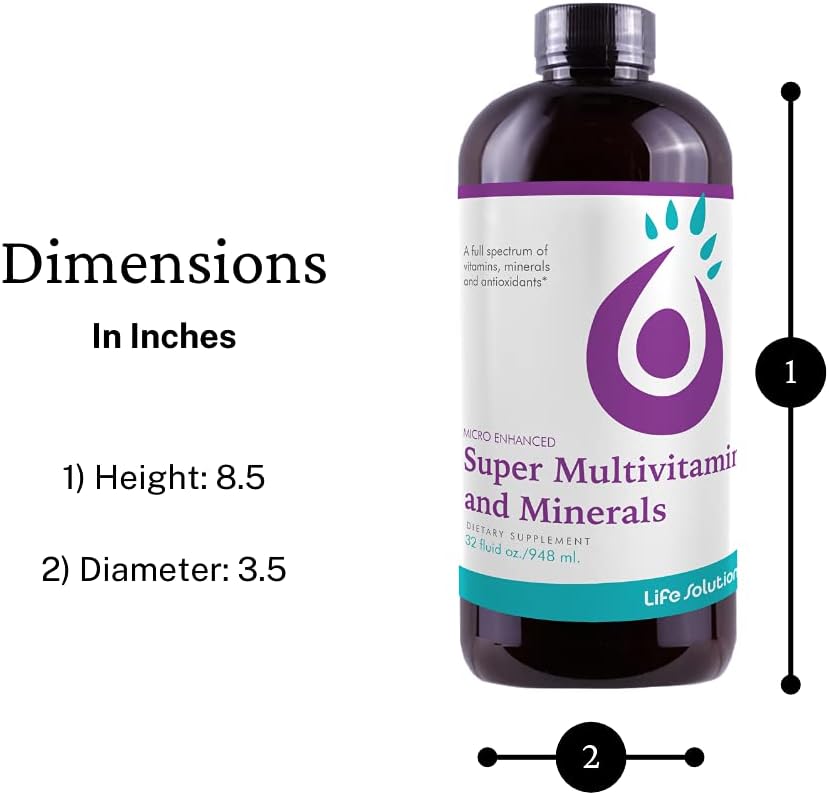 Life Solutions Super Multivitamins and Minerals - High Potency Liquid Vitamins, 946 ml - görsel 3