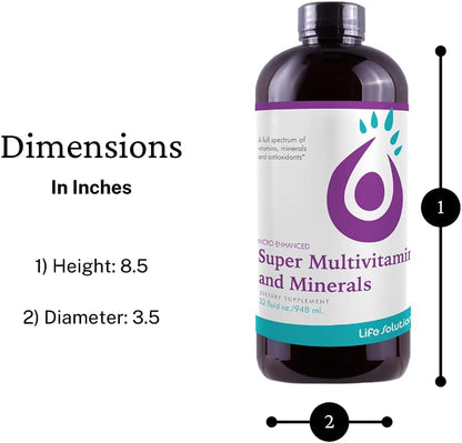 Life Solutions Super Multivitamins and Minerals - High Potency Liquid Vitamins, 946 ml