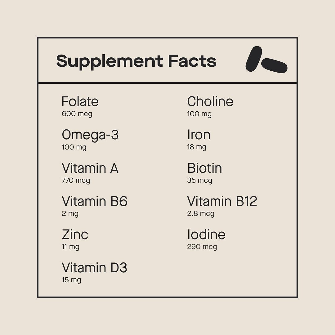 Modern Fertility Prenatal Multivitamin – 12 Essential Nutrients for Before, During, and After Pregnancy (60 Capsules) - görsel 2