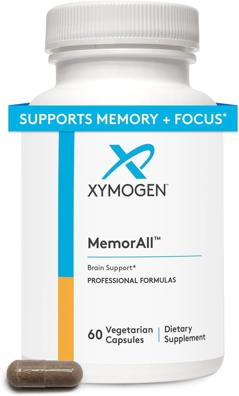 XYMOGEN MemorAll - Brain & Memory Support - Ginkgo Biloba, Bacopa and B Vitamins - Gluten-free, Dairy-free & Non-GMO - 60 Capsules - görsel 4