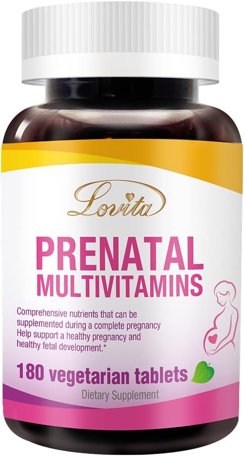 LOVITA Prenatal Multivitamins – 180 Vegetarian Tablets - görsel 1