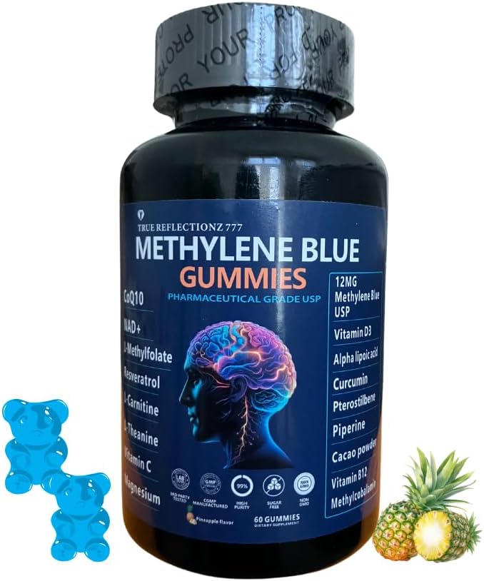 Methylene Blue Gummies 12mg – Cognitive Support with Methylated B12, NAD, and Antioxidants - görsel 1