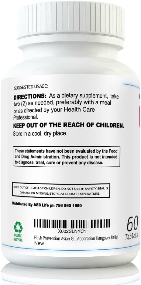 Flush Asian Glow Relief Food Supplement – Rapid Absorption Alcohol Support - görsel 4