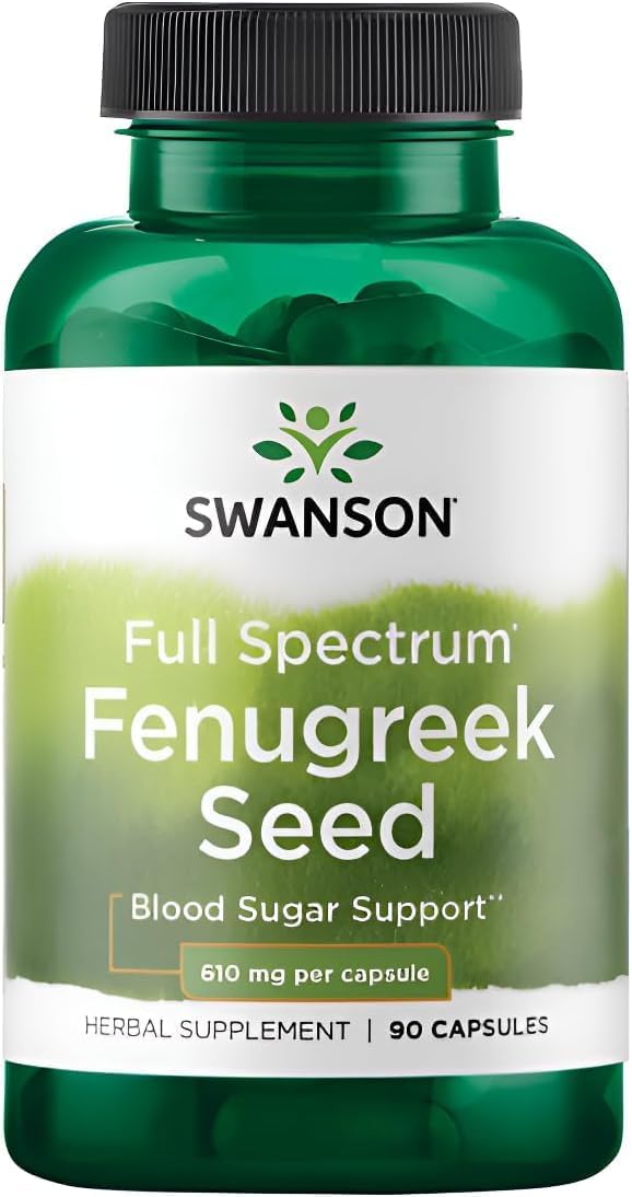 Swanson Full Spectrum Fenugreek Seed - Herbal Supplement, 610 mg, 90 Capsules - görsel 1