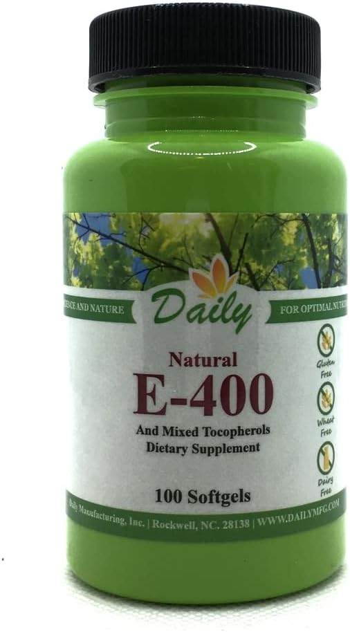 Daily Manufacturing All Natural Vitamin E-400 IU (268 mg) 100 softgels - görsel 1