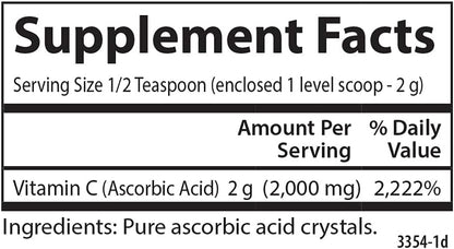 Carlson Vitamin C Crystals, 2,000 mg, Non-GMO, Lemon, 992 g