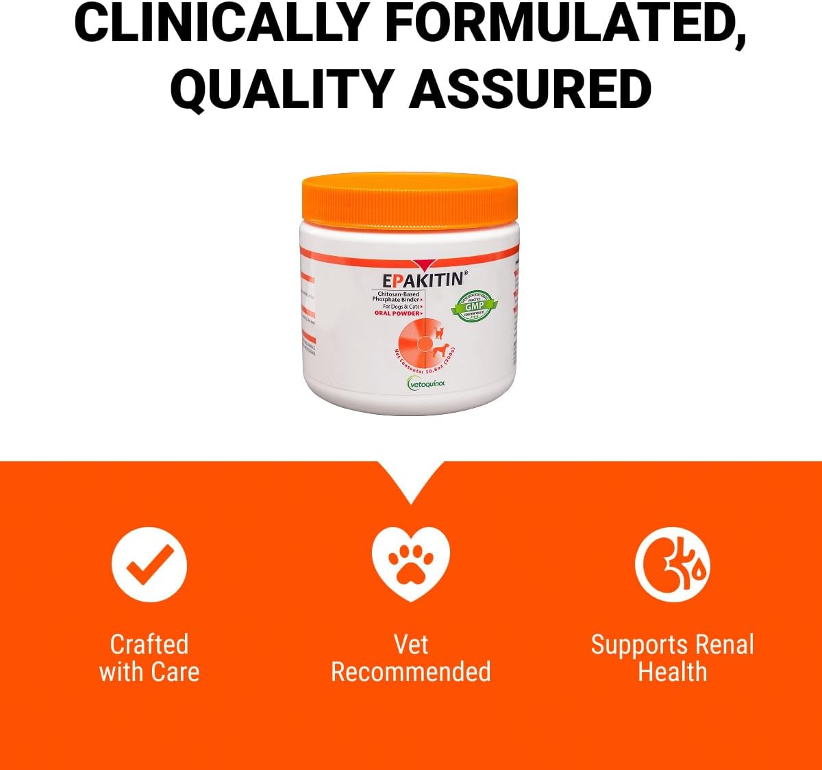 Vetoquinol Epakitin Chitosan-Based Phosphate Binder for Cats & Dogs – Renal Support Supplement Powder, 300g - görsel 6