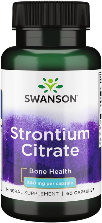 Swanson Strontium Citrate 340 mg, 60 Capsules