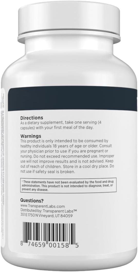 Transparent Labs Daily Multivitamin for Women – Whole-Food-Based, Vegan, Organic – 120 Capsules - görsel 9