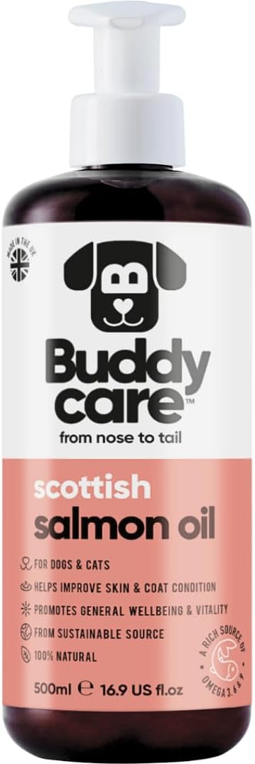 Buddycare Scottish Salmon Oil for Dogs and Cats - 500 ml - Omega 3,6,9 Supplement