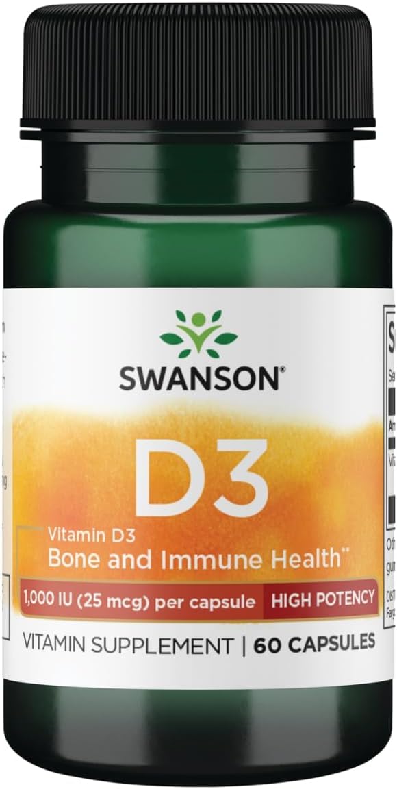 Swanson High Potency Vitamin D-3 1000 IU (25 µg) - 30 Capsules - görsel 2