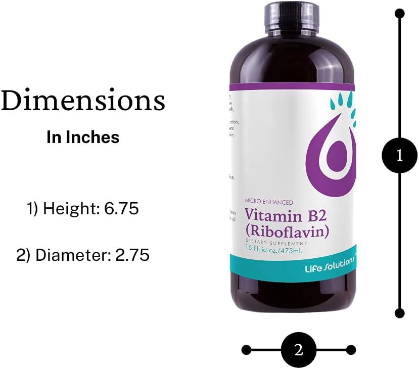 Life Solutions Vitamin B2 (Riboflavin) 50mg Liquid Food Supplement - Rapid-Sorb Technology - 473 ml - görsel 3
