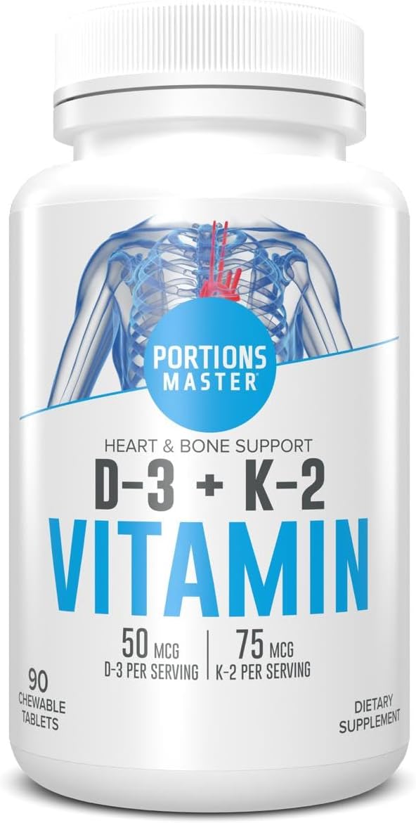 Portions Master Vitamin D3 5000 IU + K2 MK-7, Bone & Heart (60 Capsules) - görsel 1