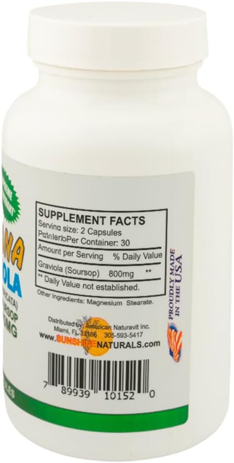 Sunshine Naturals Graviola Supplement - 60 Capsules - görsel 2