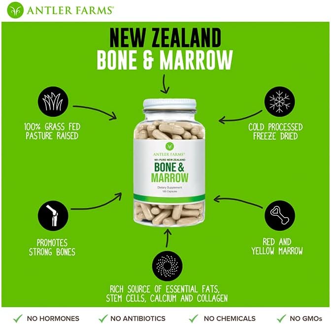 Antler Farms - 100% Pure New Zealand Bone & Marrow, 180 Capsules, 750mg - görsel 4