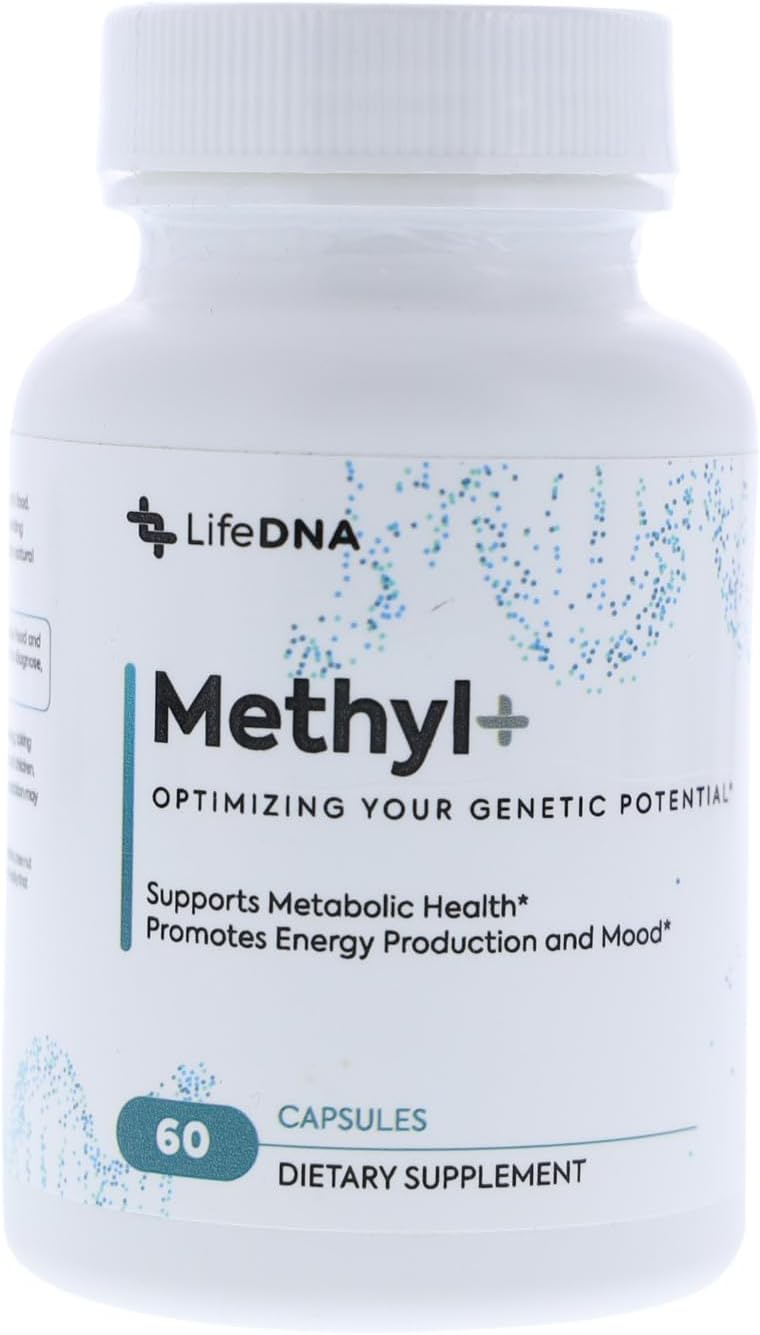 LIFEDNA Methyl + Methylfolate - Methylated Folate Vitamins Active 5-MTHF TMG Optimised Homocysteine, Brain, Cardiovascular Highly Bioavailable, MTHFR Supplement - görsel 1