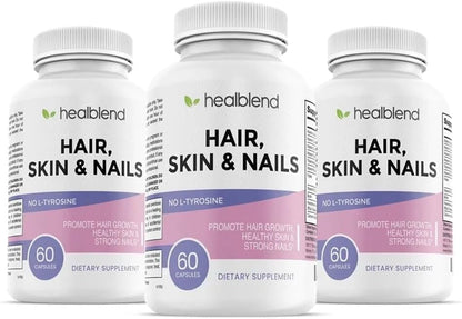 healblend Hair, Skin and Nails Vitamins for Women – Biotin 5000 mcg, Iron and Manganese – Vegan, Non-GMO (3-Month Supply)