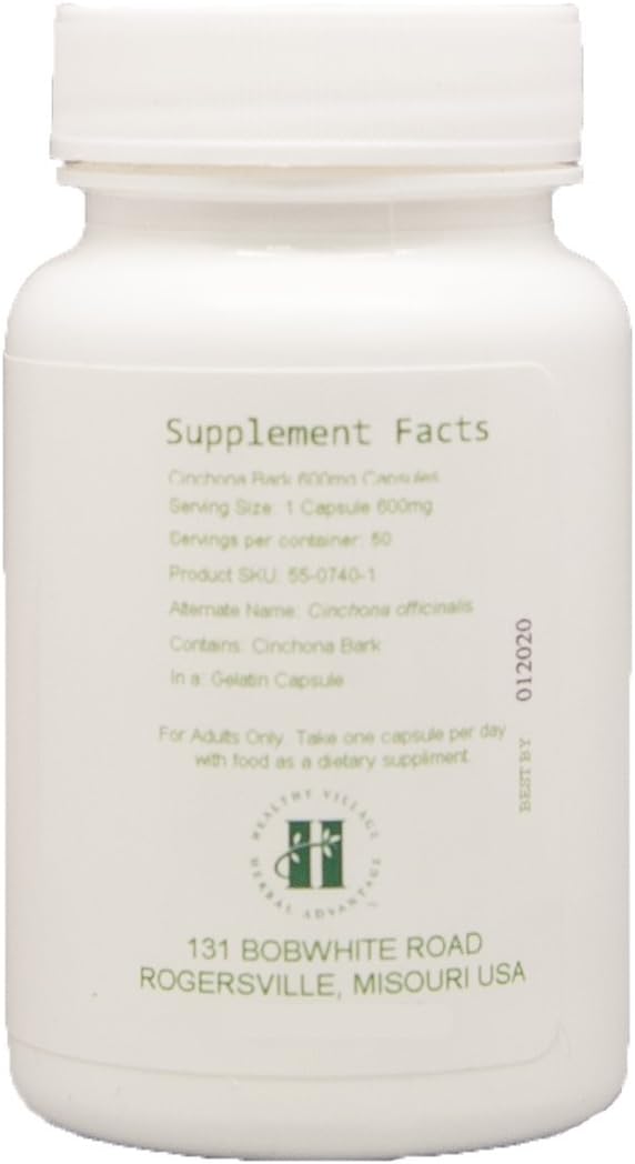 Cinchona Bark Capsules 600mg - Pure Powder, No Fillers (50 Capsules) - görsel 2