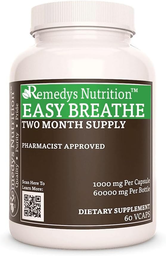 Easy Breathe – 1,000 mg Herbal Supplement, 60 Vegan Capsules - görsel 1