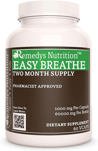 Easy Breathe – 1,000 mg Herbal Supplement, 60 Vegan Capsules