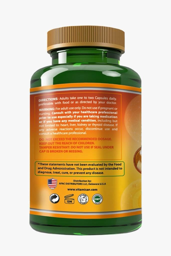 VITAMISAN Liposomal Vitamin C - High Absorption Ascorbic Acid - Contributes to Normal Immune Function and Collagen Formation - 100 Capsules - görsel 2