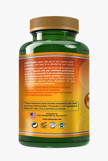 VITAMISAN Liposomal Vitamin C - High Absorption Ascorbic Acid - Contributes to Normal Immune Function and Collagen Formation - 100 Capsules